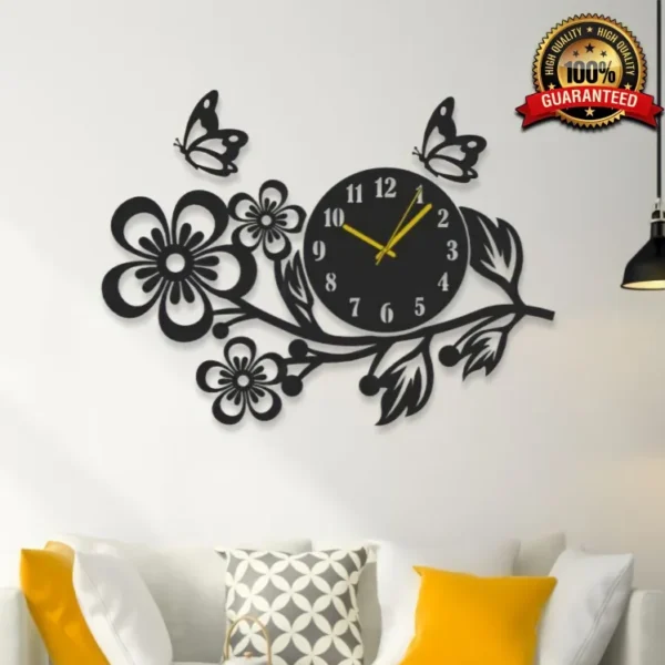 High quality wooden wall clock | Flower shaped wall clock | flower shaped wooden wall clock