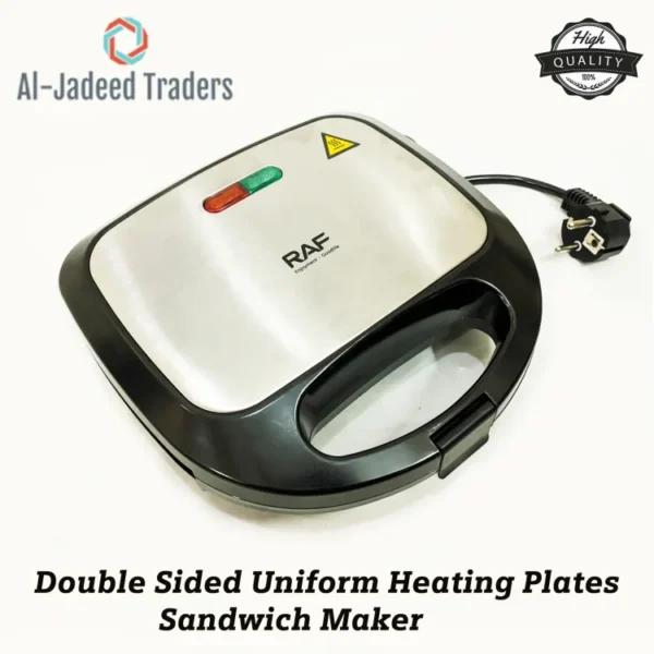 RAF Sandwich Maker 2 Slices Sandwich Maker with Non-Stick Plates - Double Sided Uniform Heating Plates Sandwich Toaster - Electric Sandwich Maker