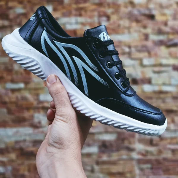 Jaf Spot Running Sneakers-black with white lines