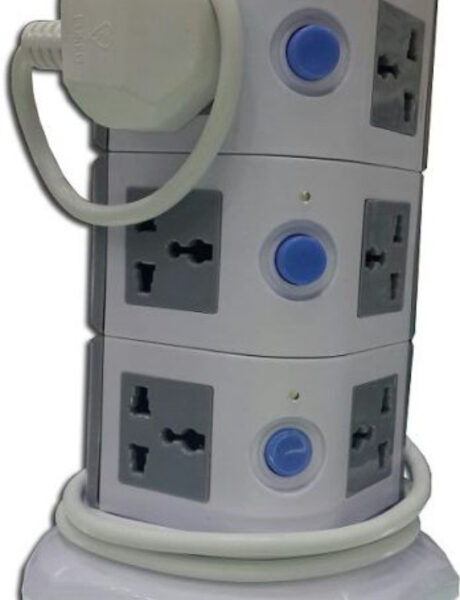 Power Strip Multi Switch Vertical Socket Outlet + 2 USB Port