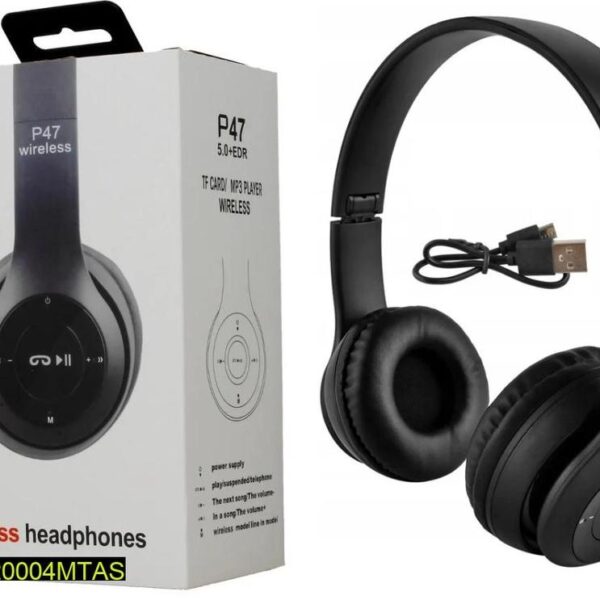 Wireless Stereo Black Headphones