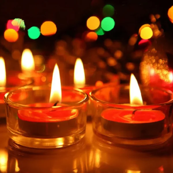 Pack Of 10 - Romantic Floating Light Sweet NONE Scented Wax Candles